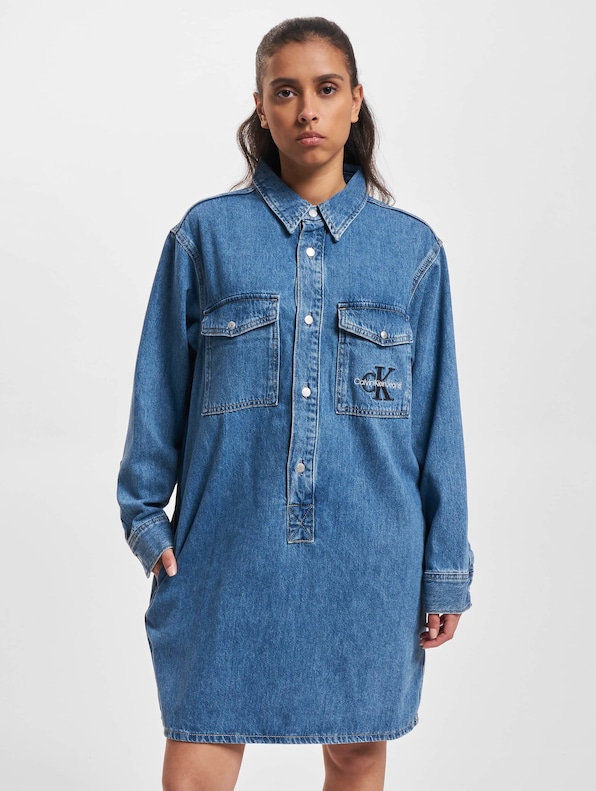 Calvin Klein Jeans Calvin Klein Jeans Utility Pop-Over Shirt Kleid |  DEFSHOP | 23161