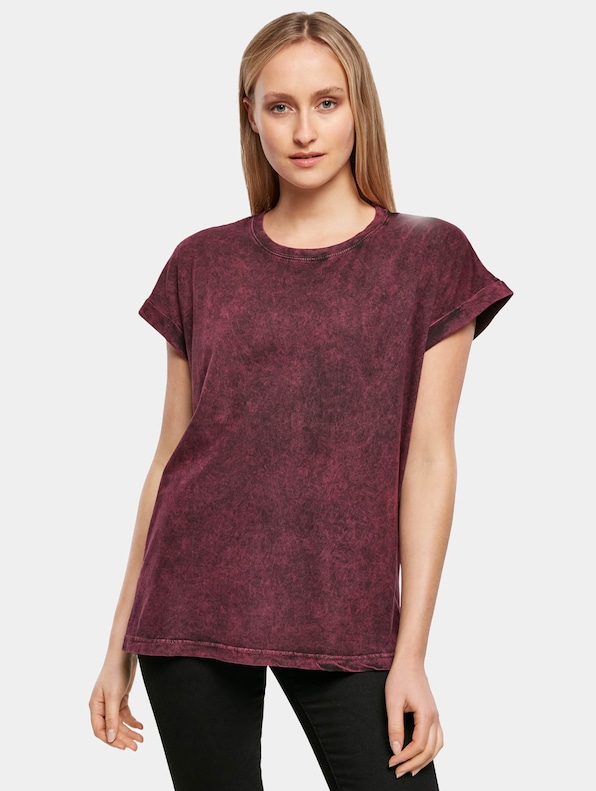 Ladies Acid Washed Extended Shoulder -0