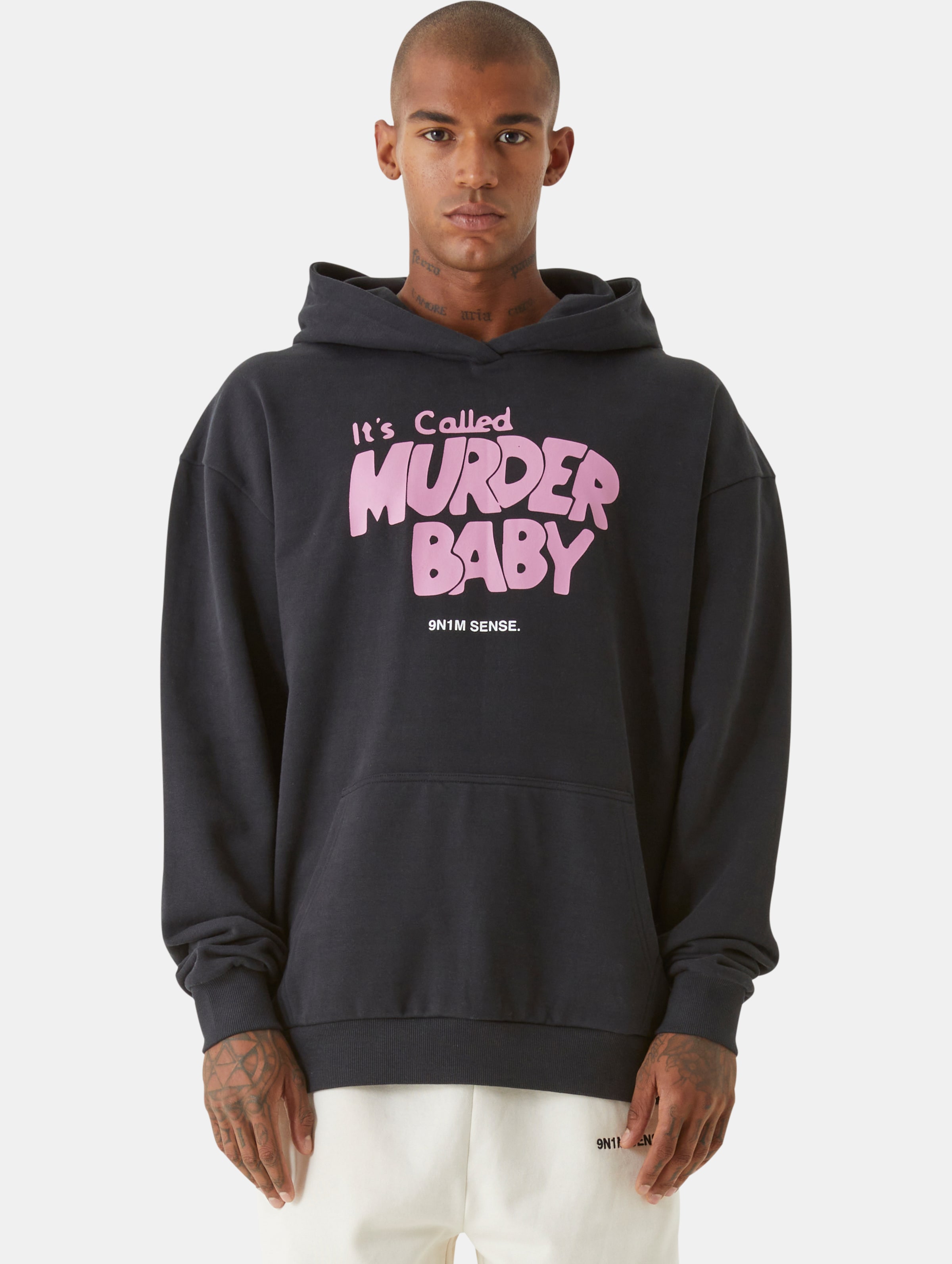 9N1M SENSE Sense Murder Hoodies Männer,Unisex op kleur zwart, Maat XL