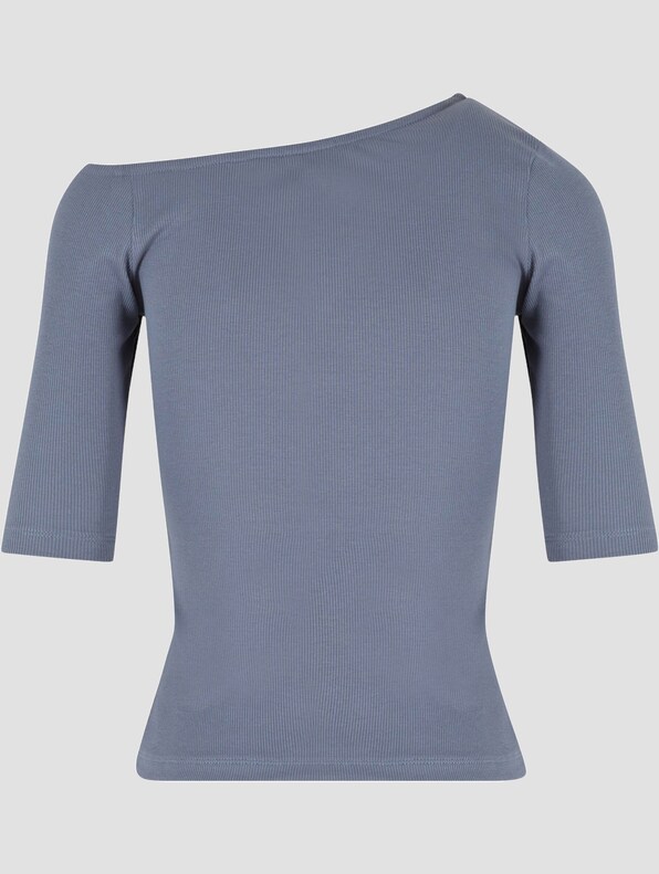 Urban Classics Ladies Organic Asymmetric Rib T-Shirts-5