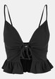Ladies Waffle Pique Ruffle Top-2