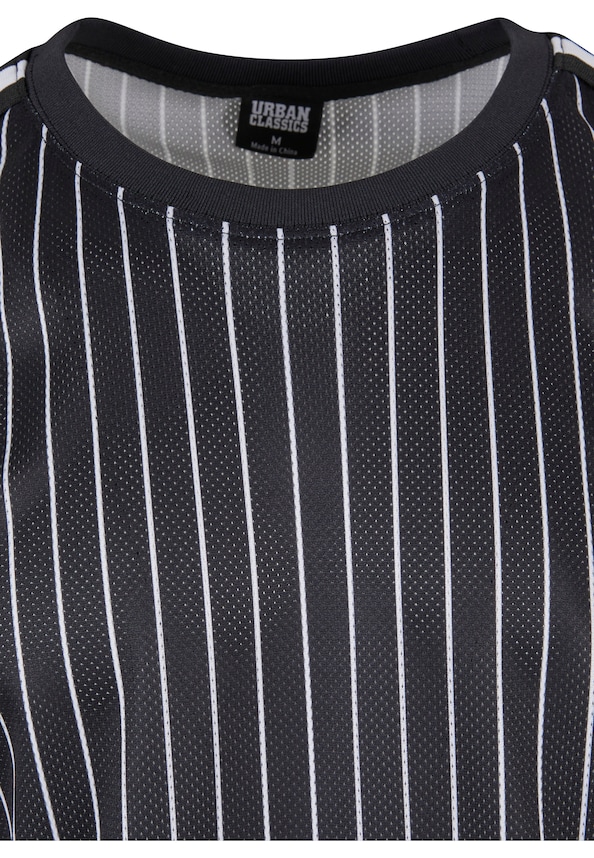 Oversized Striped Mesh Tee-5