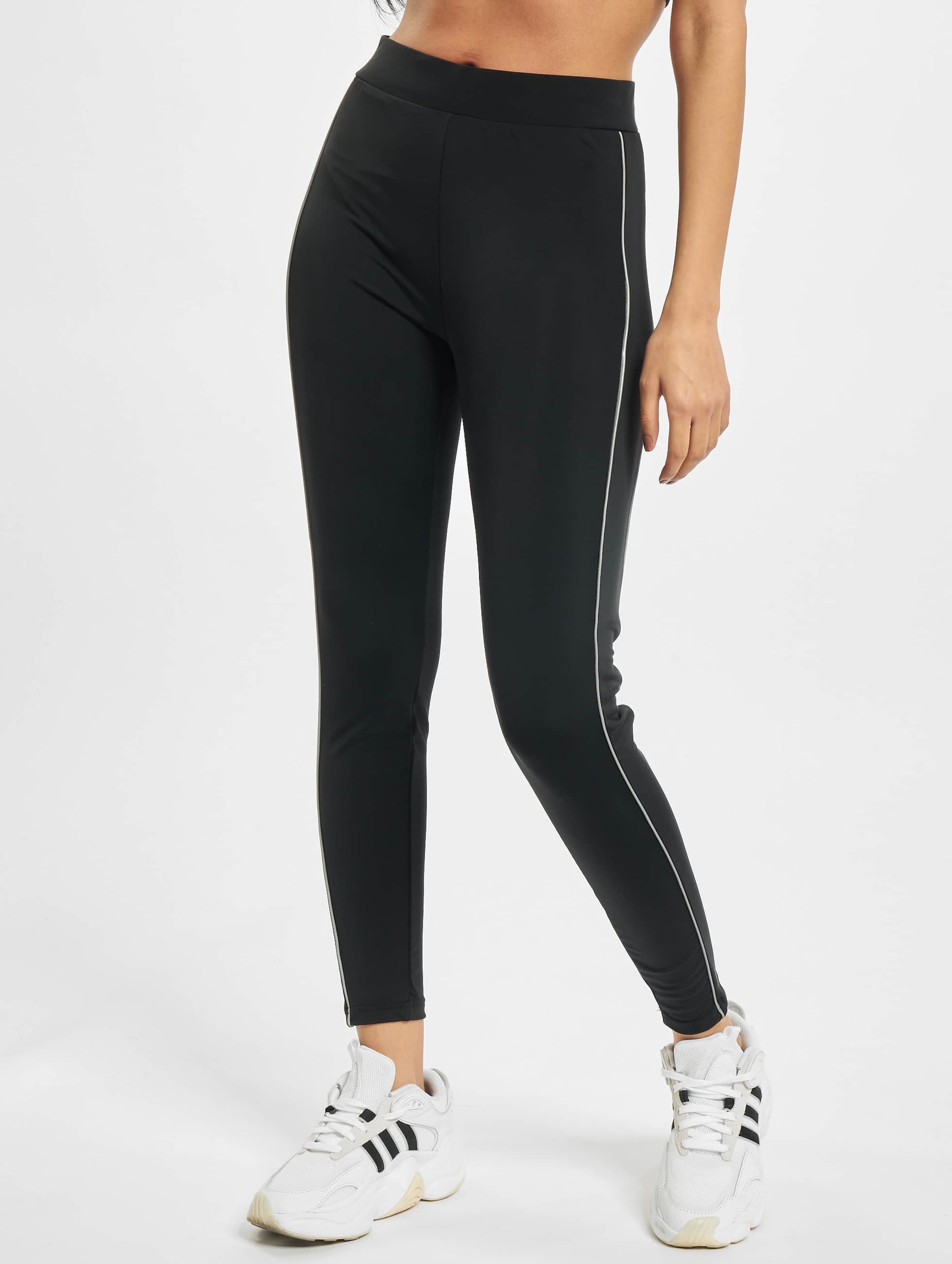 Urban Classics Ladies High Waist Reflective Leggins op kleur zwart, Maat 4XL