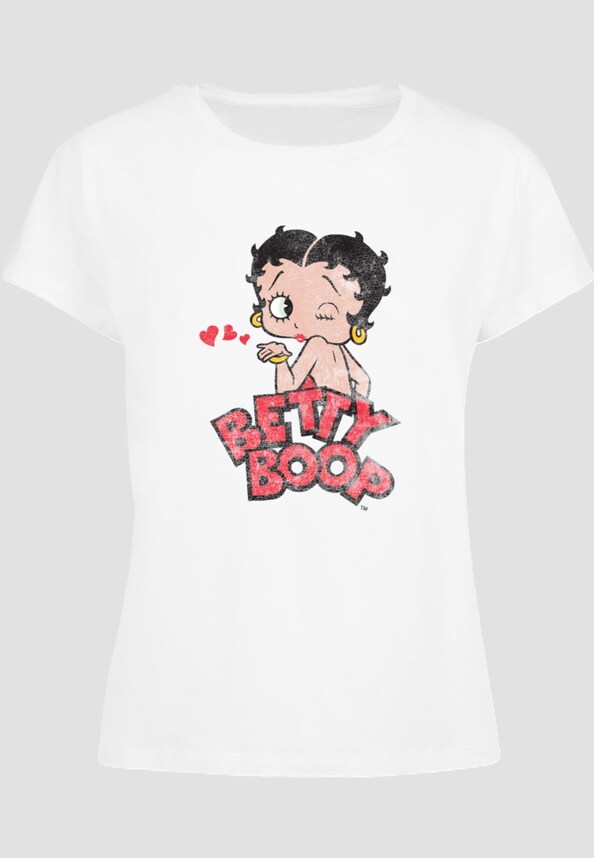 Ladies Betty Boop - Faded Graphic Print Box Tee-2