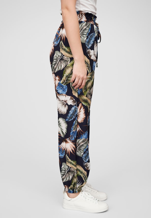 Cloud5ive Damen Crepe Hose mit Gummibund und All Over-3