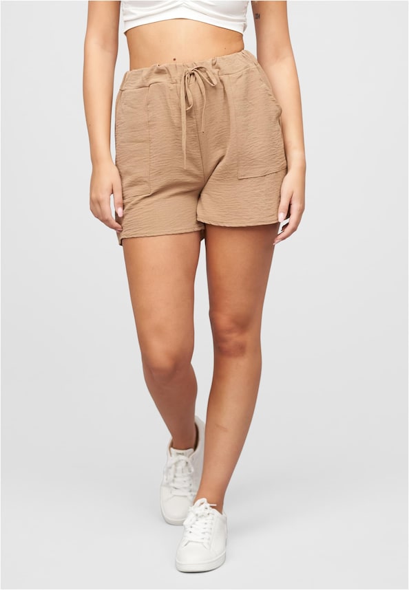 Musselin Shorts m. aufgesetzten Taschen-0