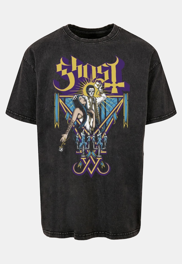 Ghost - Blessing black Acid Washed Oversize Tee-4