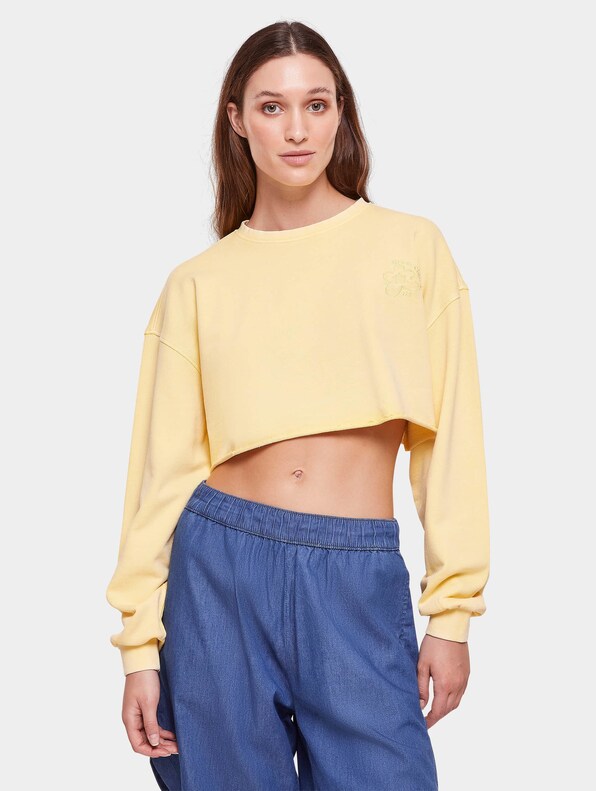 Ladies Cropped Flower Embroidery-0