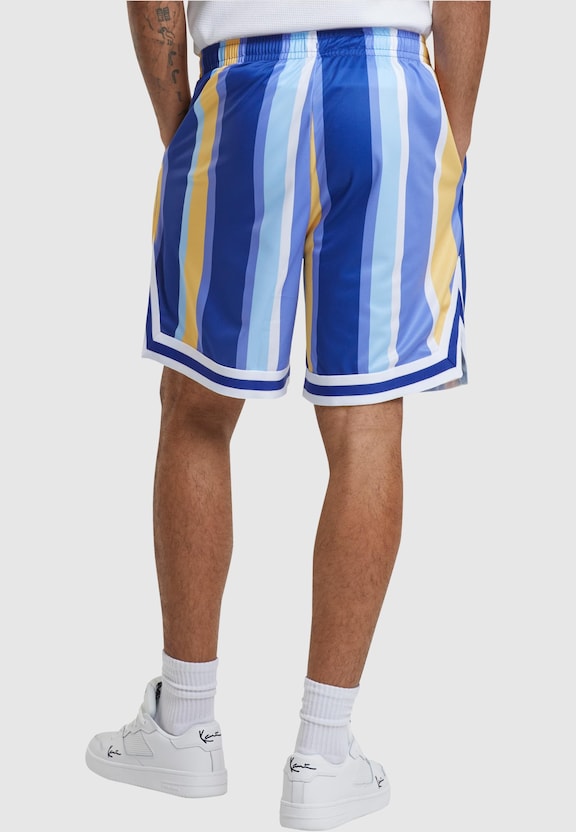 KM241-043-1 Karl Kani Small Signature Striped Mesh Shorts-0