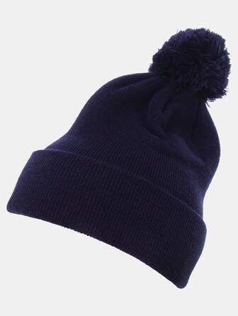 Cuffed Pom Pom Knit Beanie