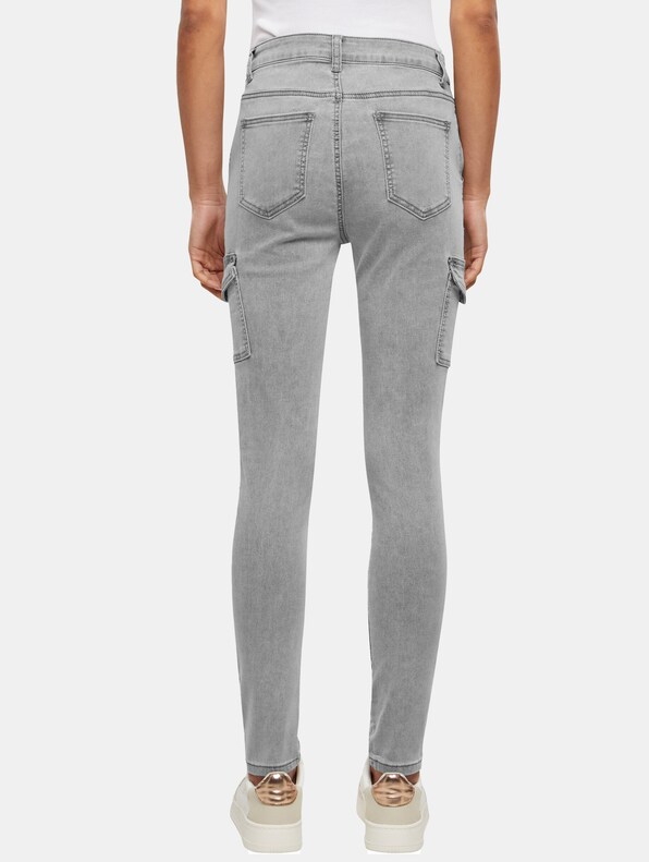 Cloud5ive Cargo Jeans washed look High Waist Jeans-1