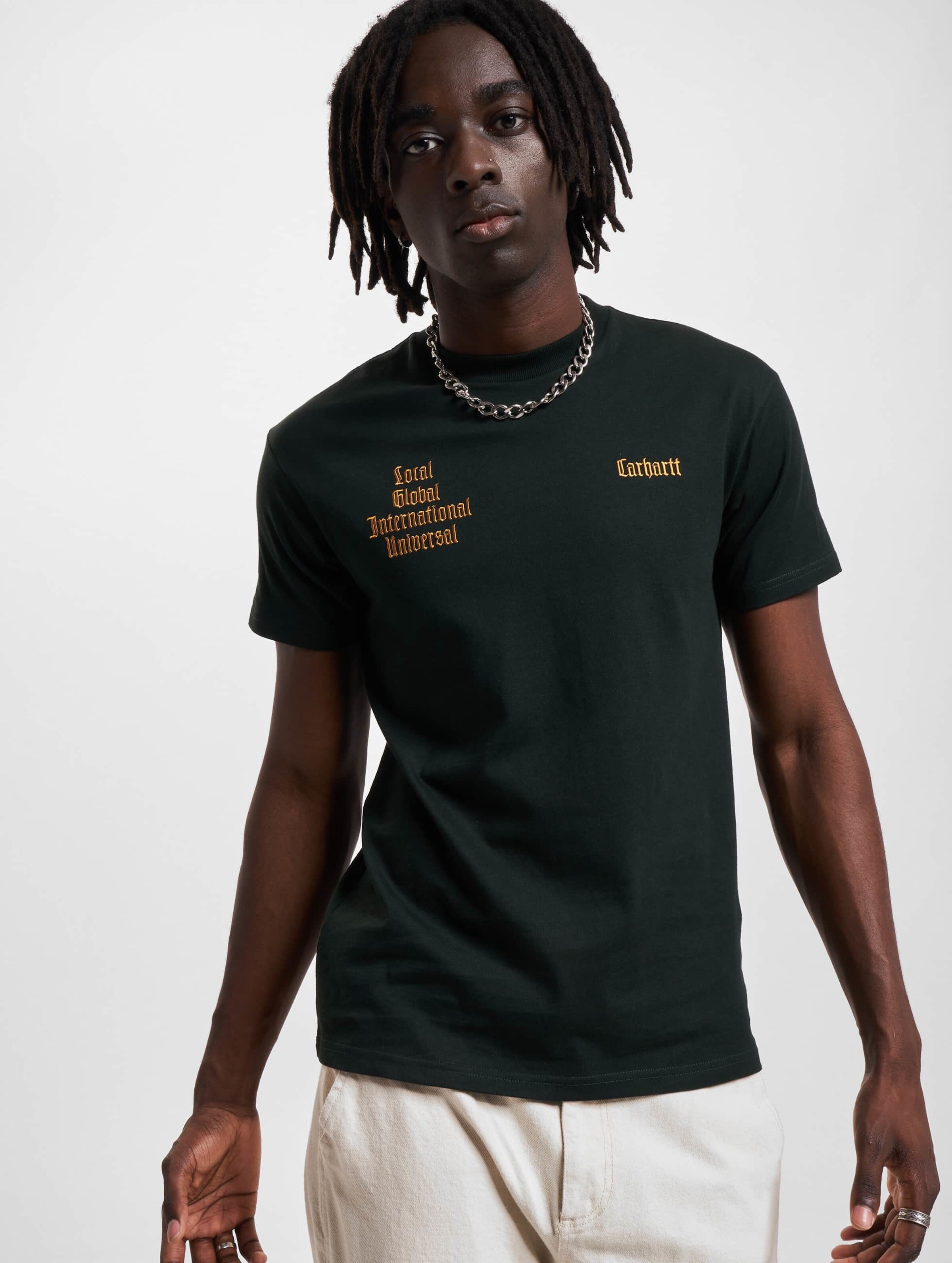 Carhartt WIP Letterman T-Shirt Mannen op kleur groen, Maat XS