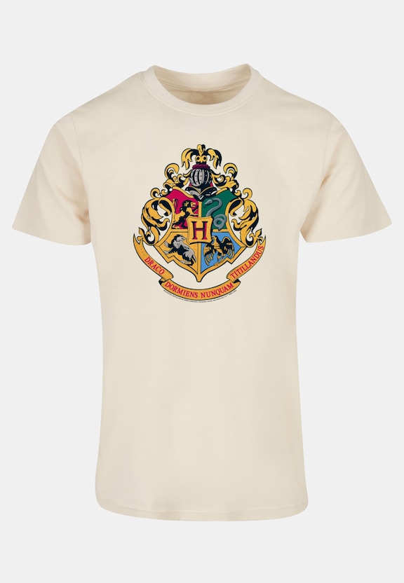 Harry Potter - Hogwarts Crest Gold Basic T-Shirt-0