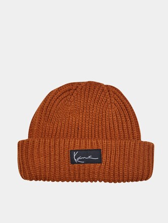 KA224-001-2KK Small Signature Fisherman Beanie cognac