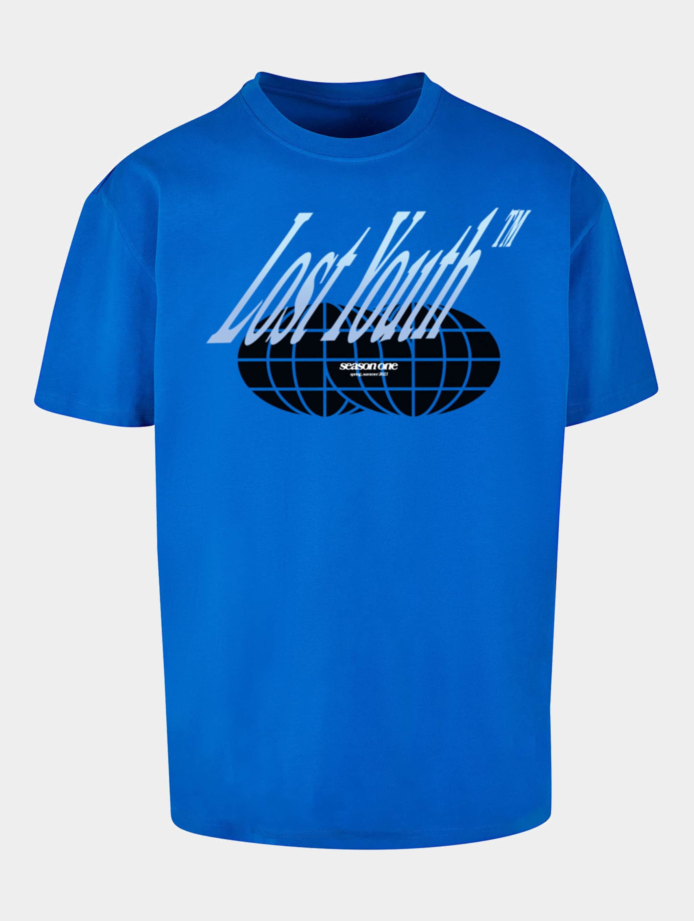Lost Youth LY TEE - ICON V.5 Mannen op kleur blauw, Maat S