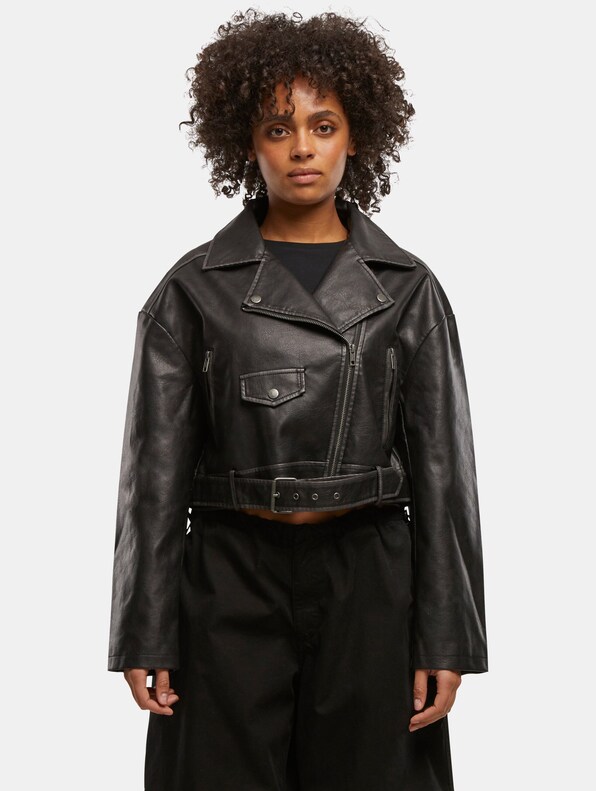 Urban Classics Ladies Vintage Leather Jacket-2