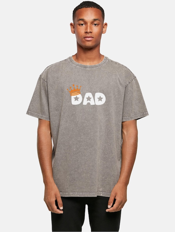 Fathers Day - King Dad Acid Washed Heavy Oversized-0