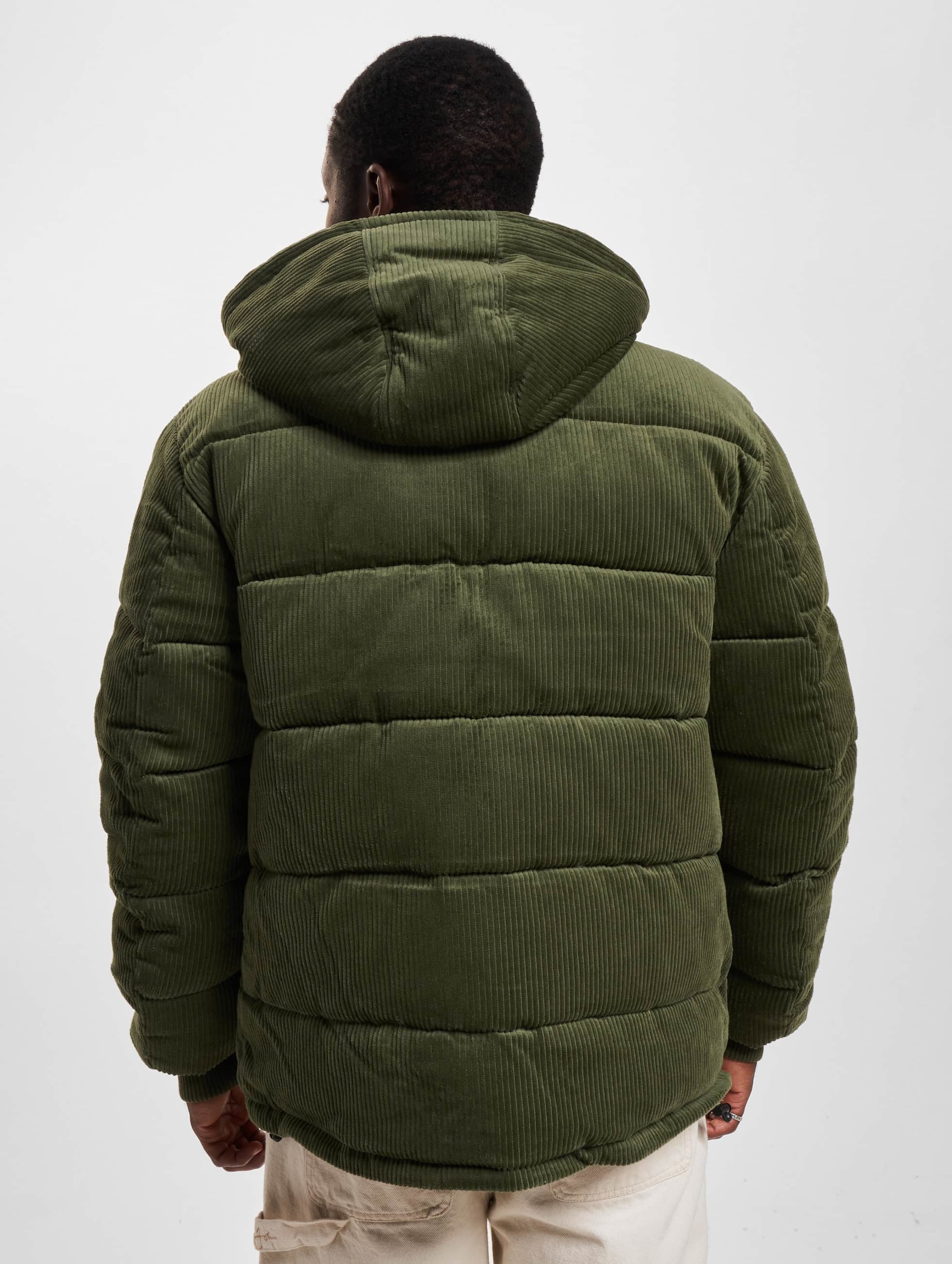 Green cord puffer jacket sale