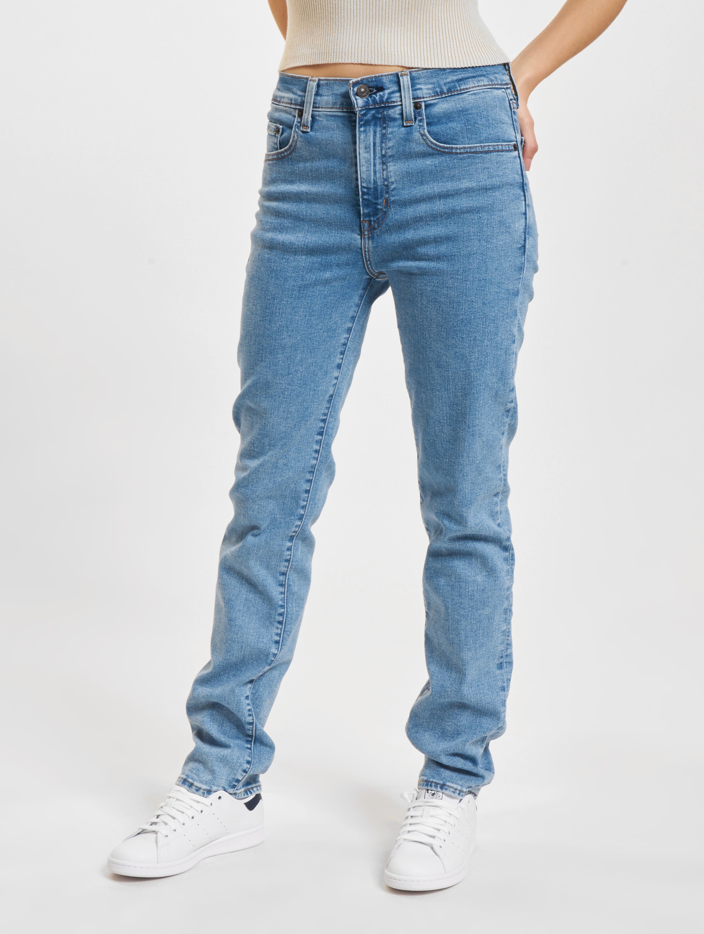 Levi's 724 High Rise Straight Fit Jeans Vrouwen op kleur blauw, Maat 3130