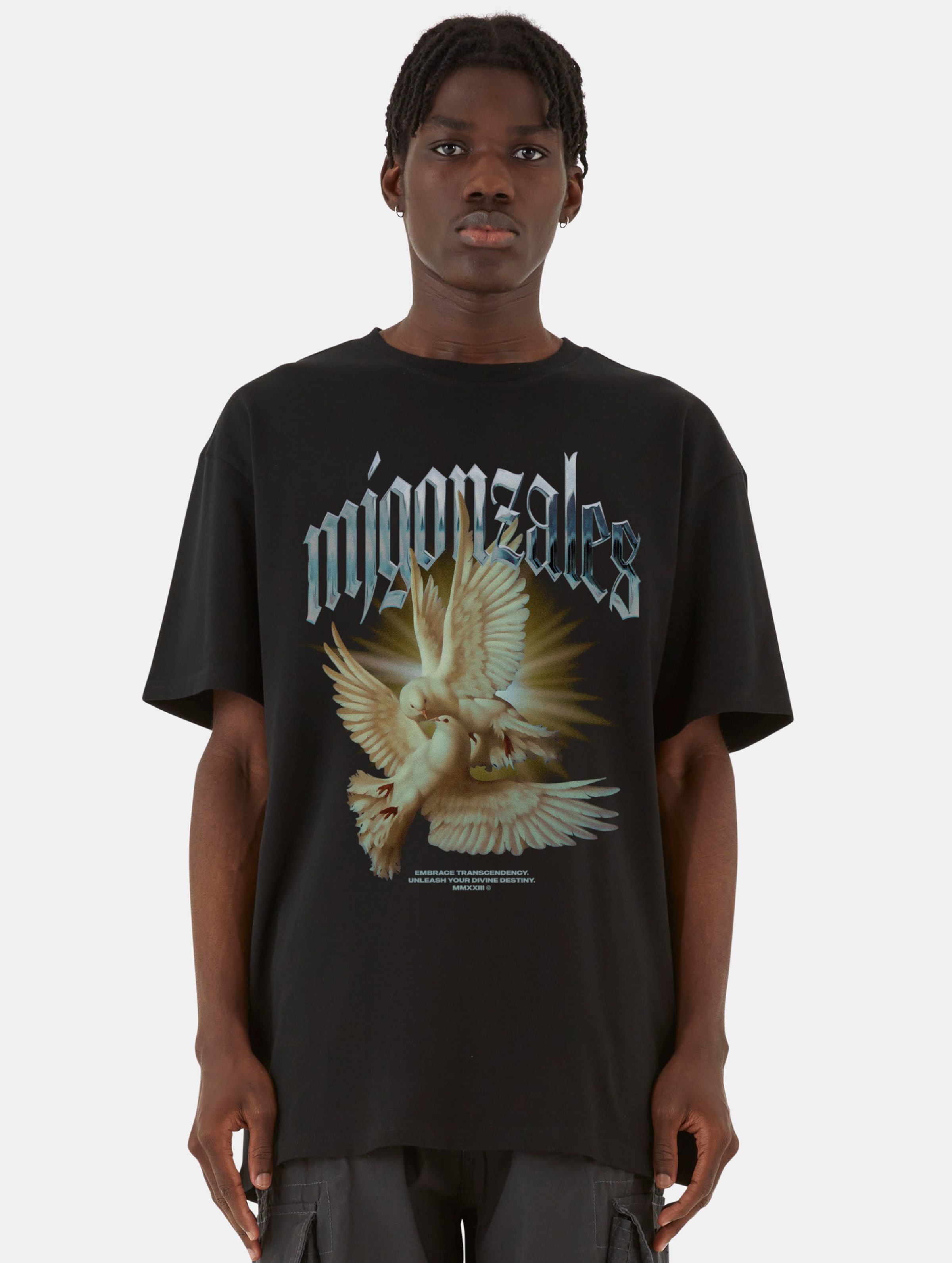 MJ Gonzales SPIRIT heavy oversized T-Shirts op kleur zwart, Maat XXL