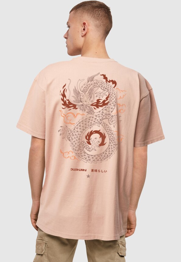 fantastic japanese and Dragon fire with Heavy Oversize Tee-1
