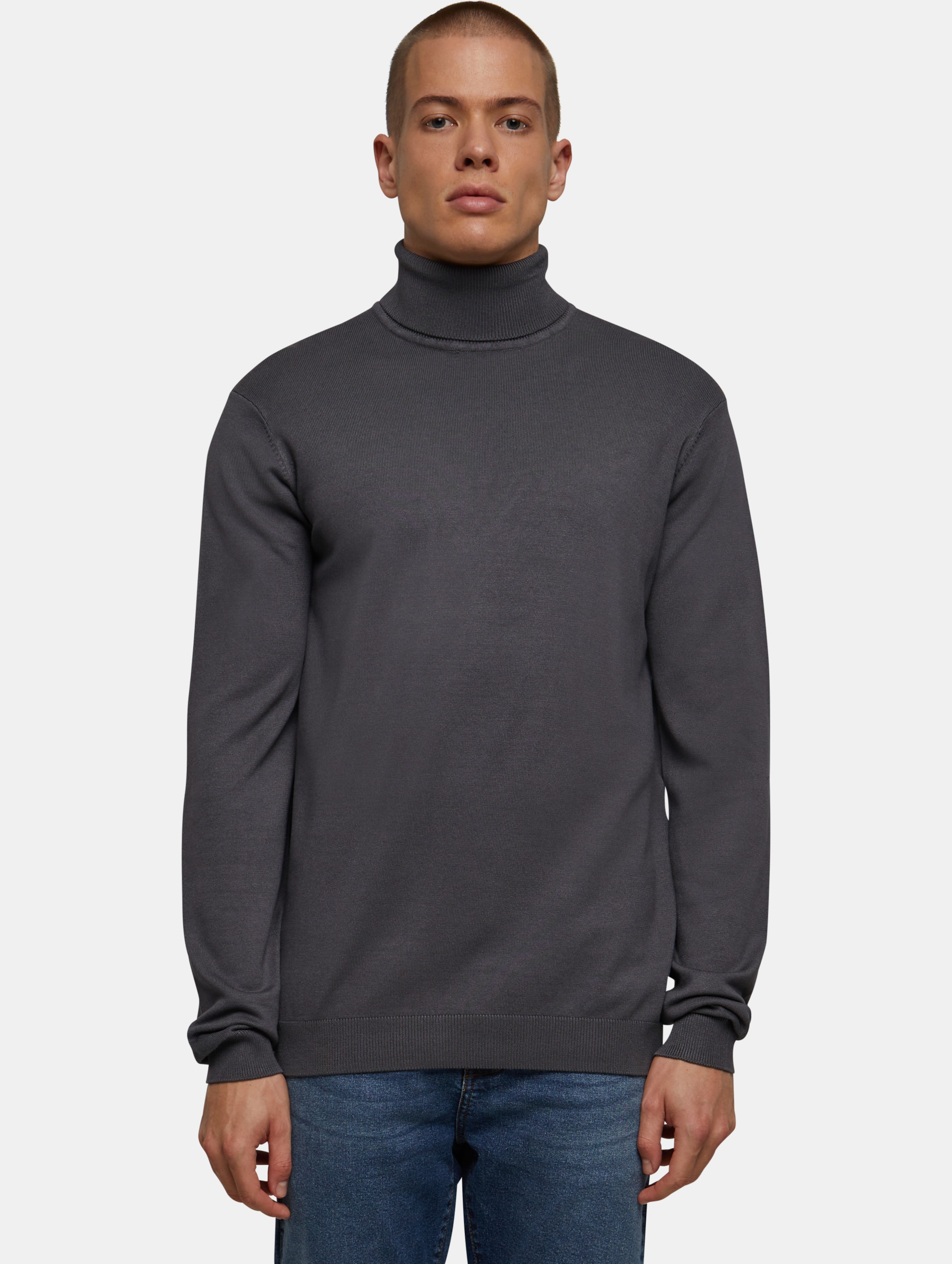 Urban Classics - Knitted Turtleneck Sweater - 4XL - Grijs