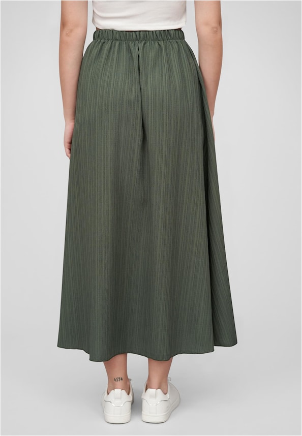 Cloud5ive Damen Longform Rock mit Strukturmuster und Gummibund-1