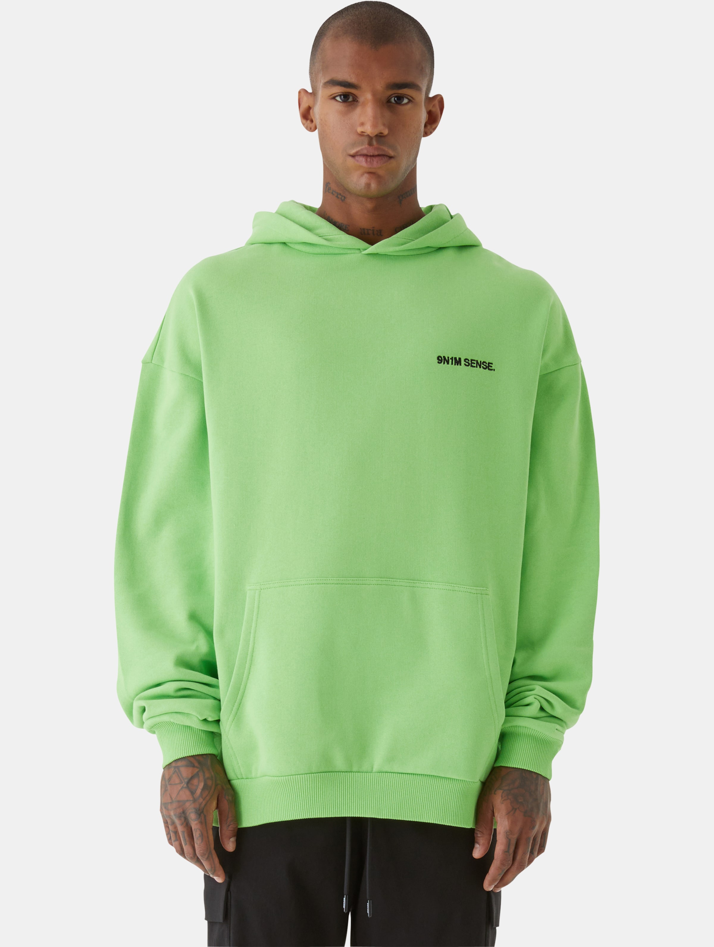 9N1M SENSE Essential Hoodie Männer,Unisex op kleur groen, Maat XL