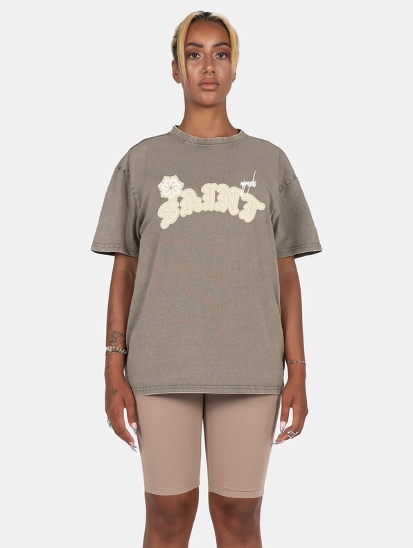 Ladies Saint x Acid Washed Heavy Oversized Tee-0