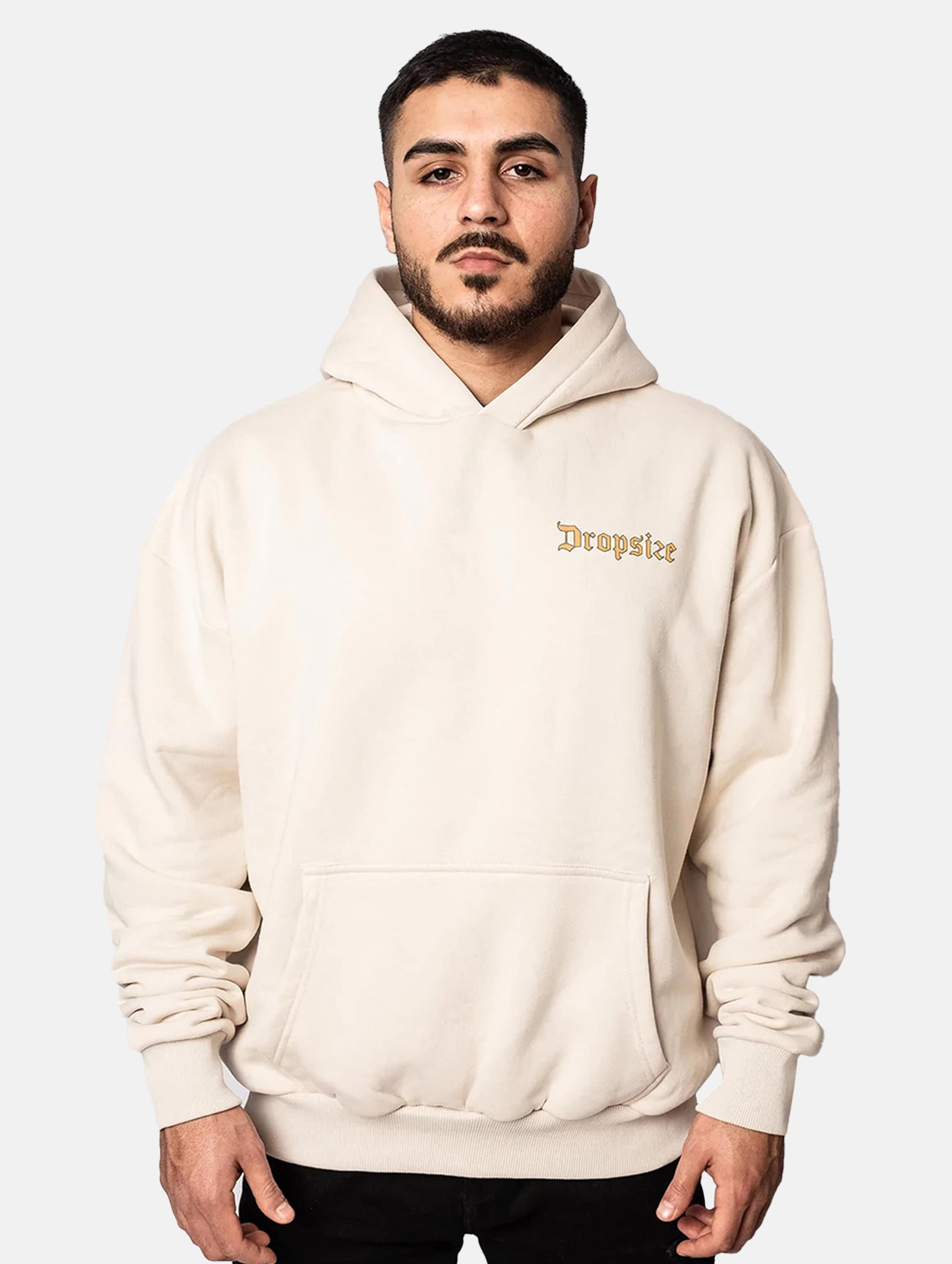 Dropsize Heavy Oversize White Dove V2 Hoodies op kleur beige, Maat S