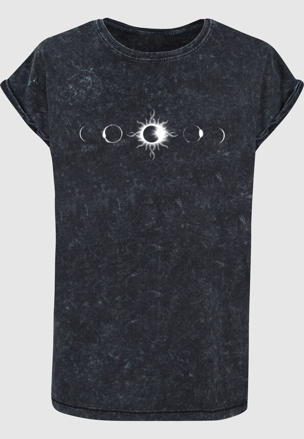 Ladies Godsmack - Lunar Phases Acid Washed T-Shirt-2
