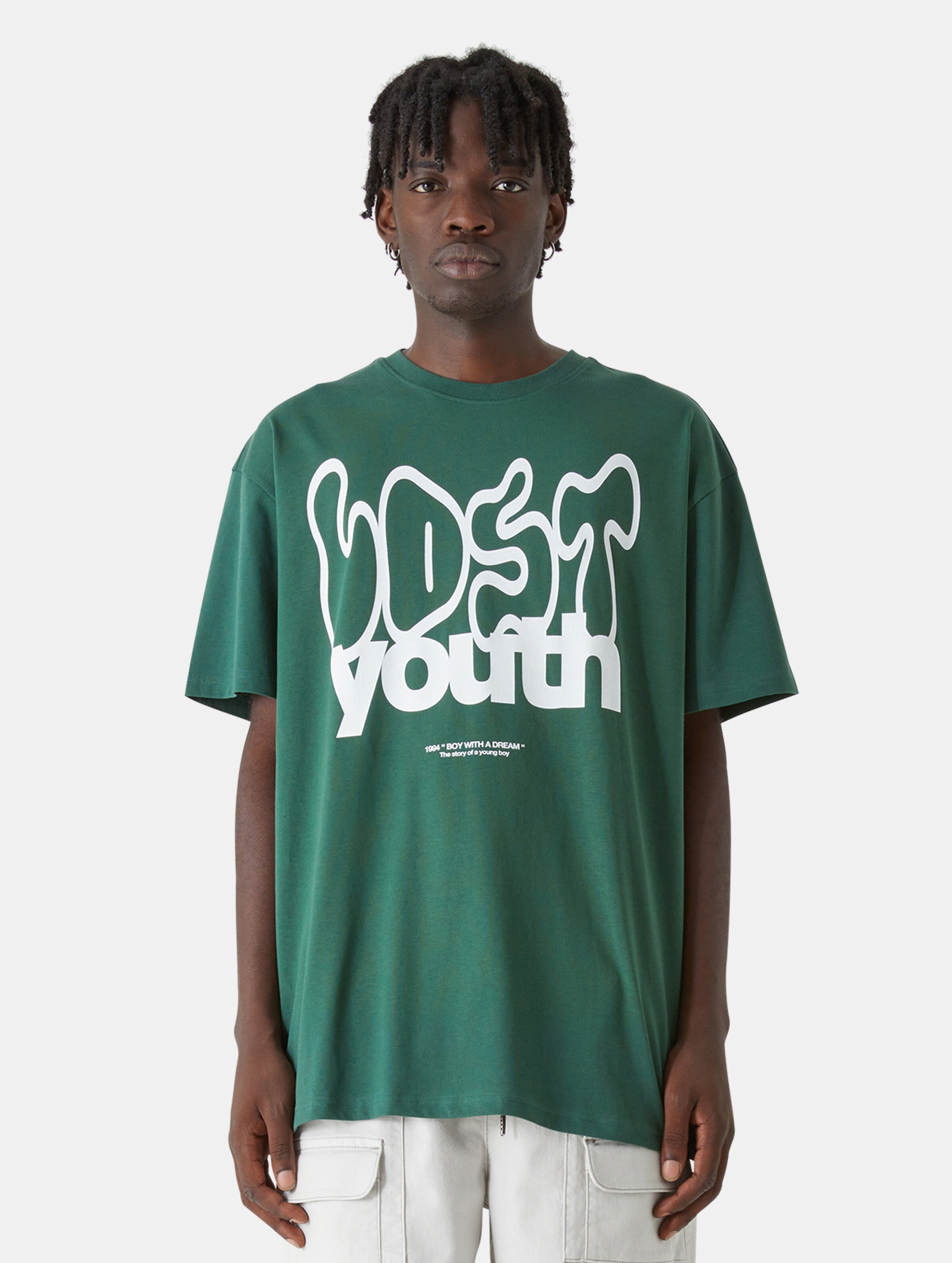 Lost Youth Graffiti Cloud T-Shirts Mannen op kleur groen, Maat S