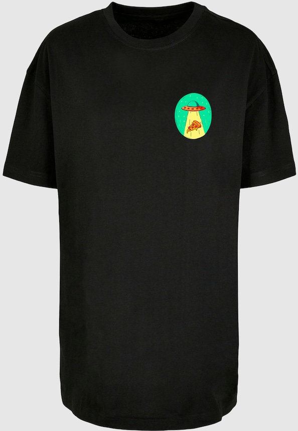 Ladies Ufo Pizza Oversized Boyfriend Tee-2