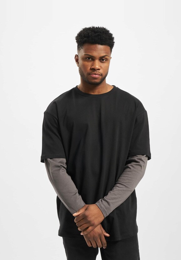 Oversized Shaped Double Layer LS Tee-2
