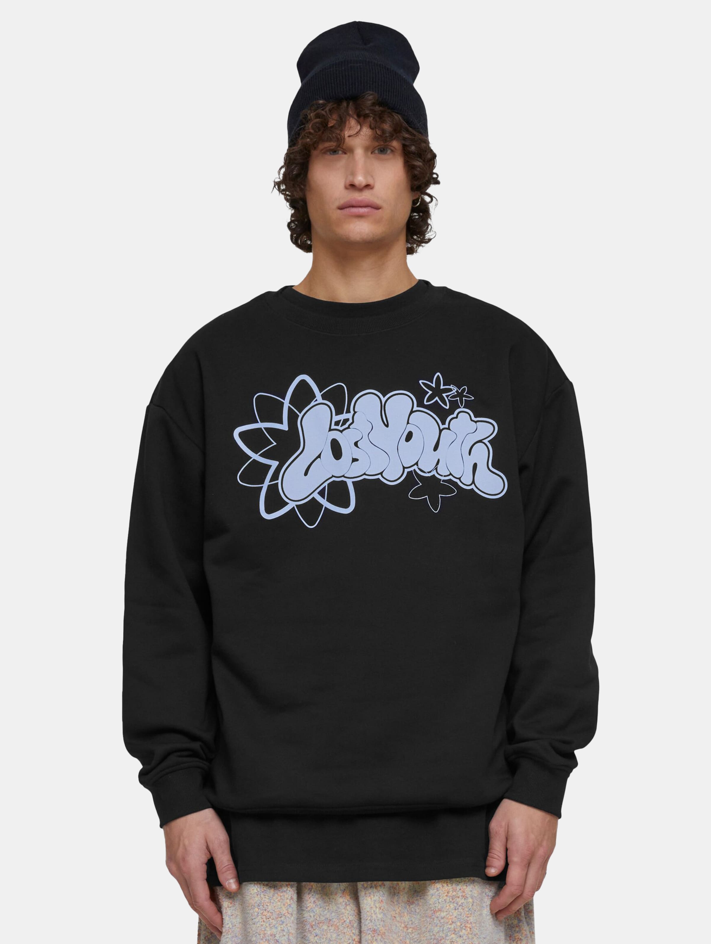 Lost Youth Crewneck Starry Silhouette Pullover Männer,Unisex op kleur zwart, Maat M