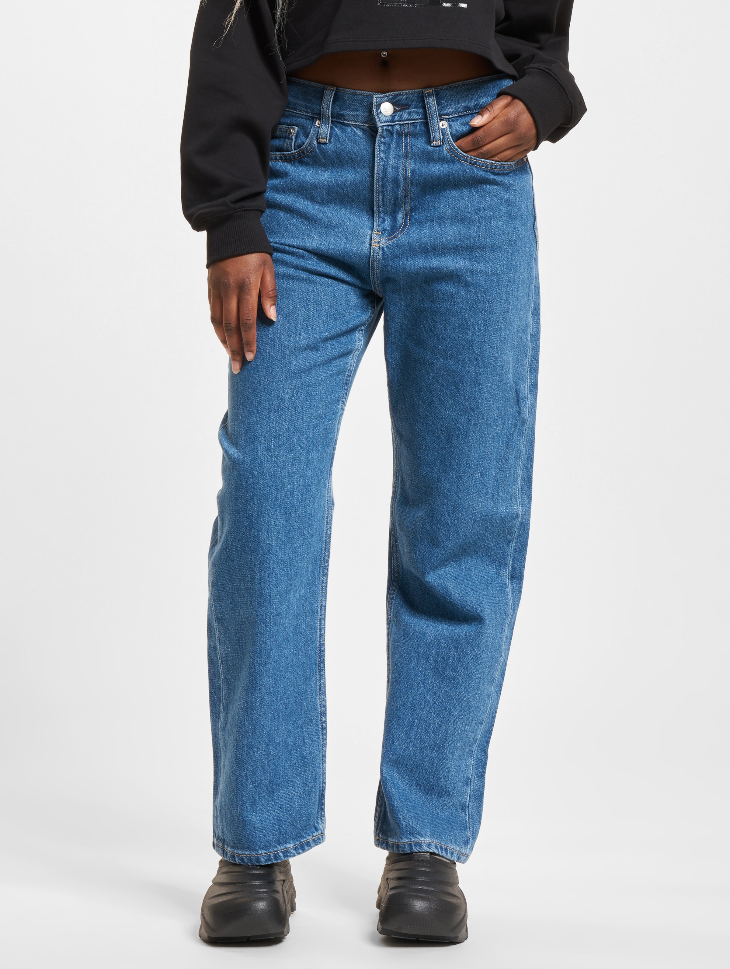 Calvin Klein Jeans High Rise op kleur blauw, Maat 26