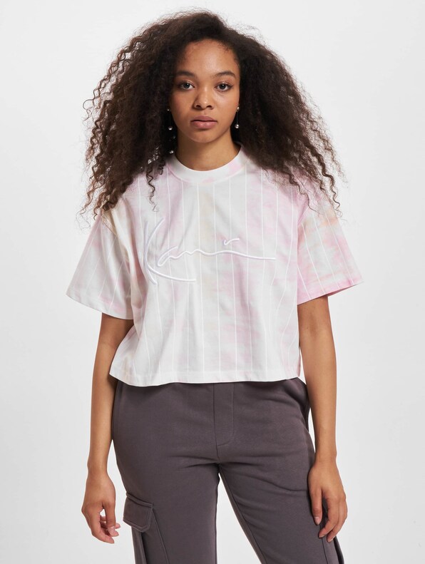 Signature Tie Dye Pinstripe Crop Tee-2