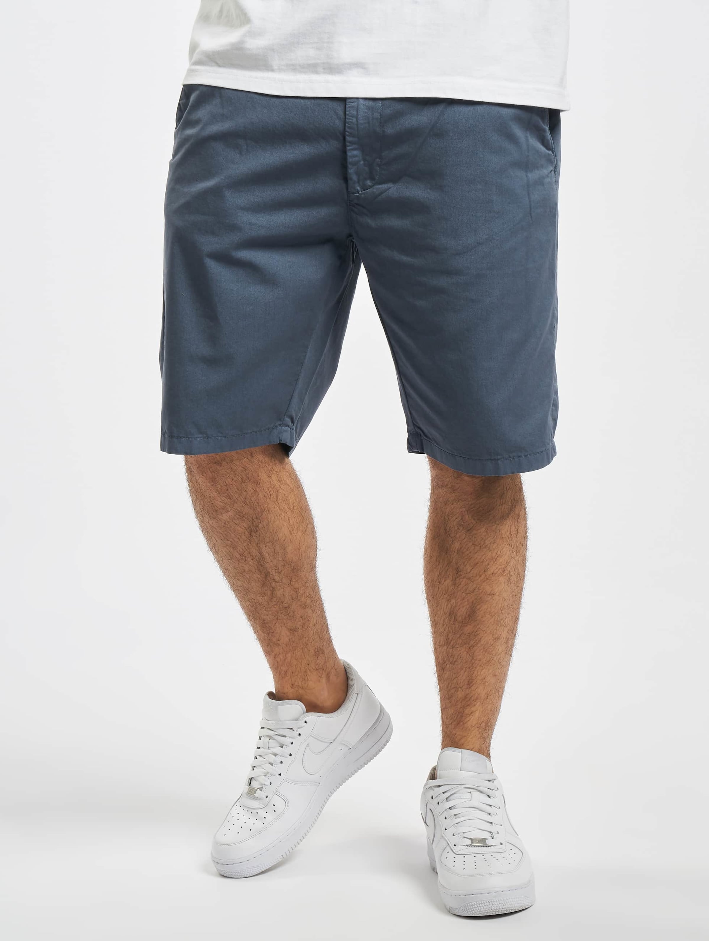 Urban Classics Straight Leg Chino Shorts with Belt Mannen op kleur blauw, Maat M