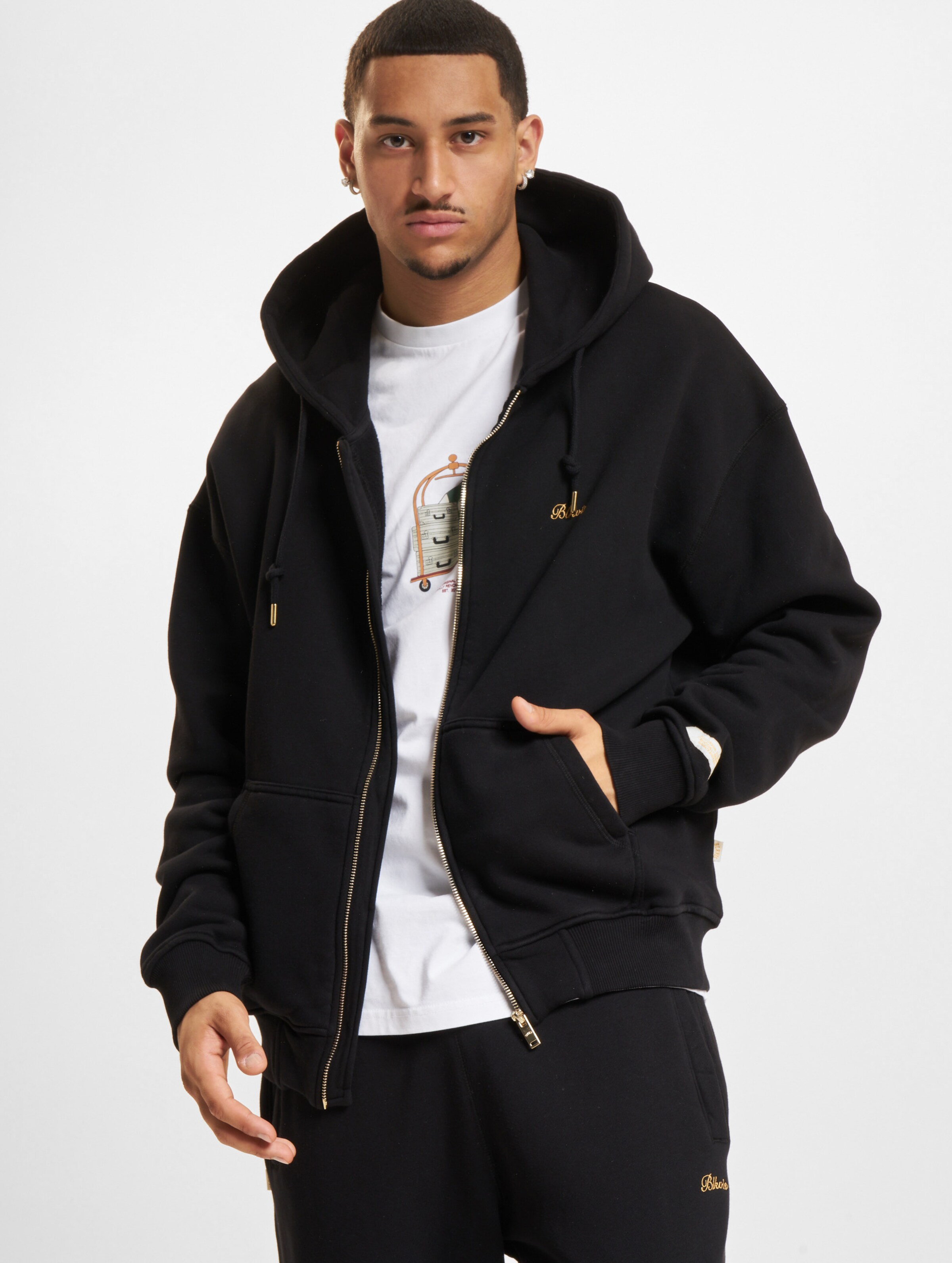 BLKVIS Script Zip Hoodie Männer,Unisex op kleur zwart, Maat XL