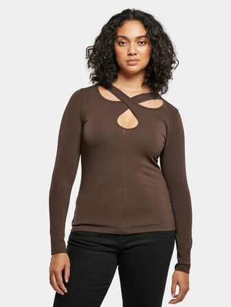 Ladies Crossed Cut Out Longsleeve