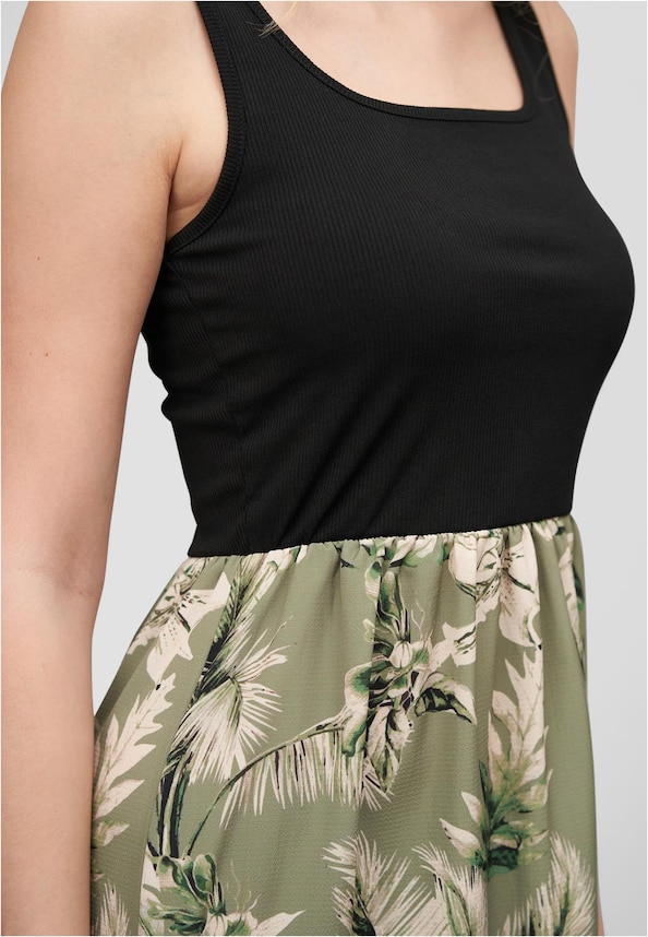 Cloud5ive Damen Maxi-Kleid 2-Tone mit Palmen Print-2