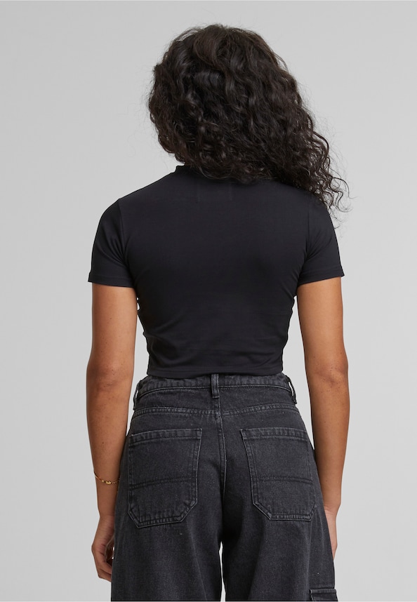 PEQUS Band Logo Crop Tops-1