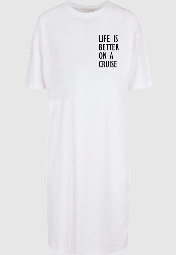 Ladies Life Is Better Oversized Slit Tee Dress-2