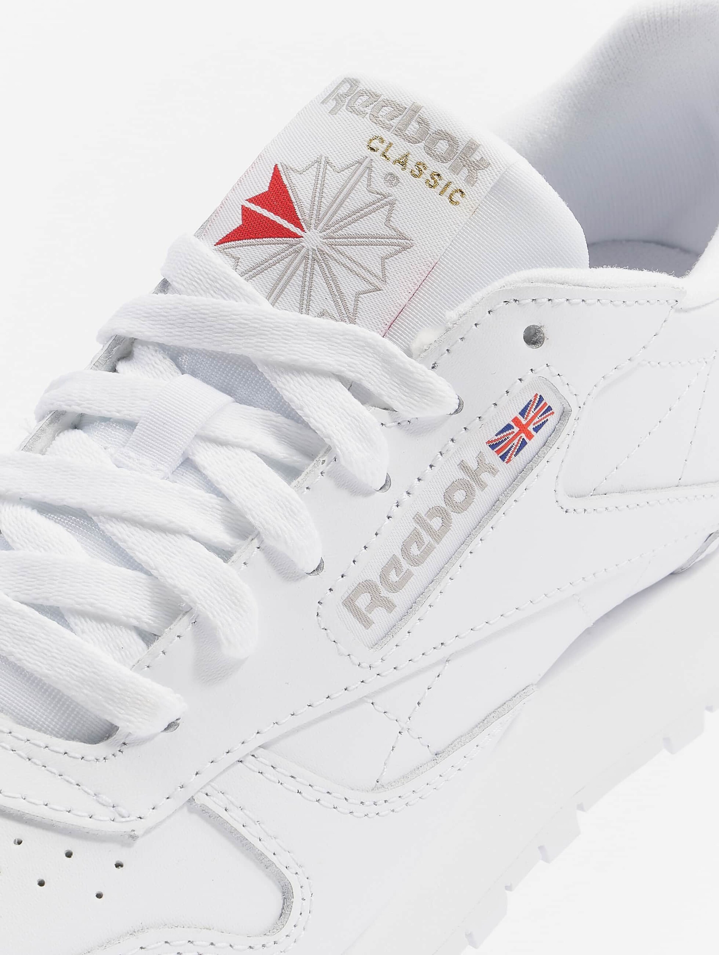 Reebok white sale leather