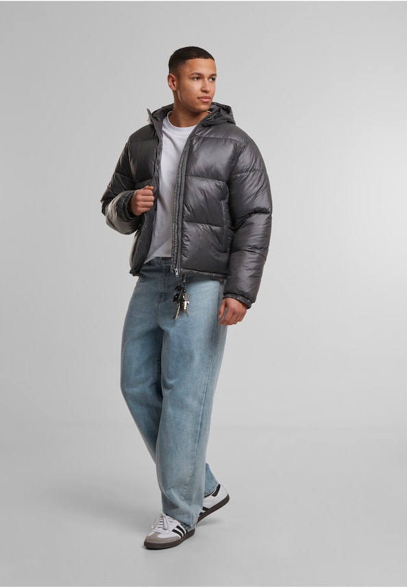 Shiny Puffer Jacket With Hood-2