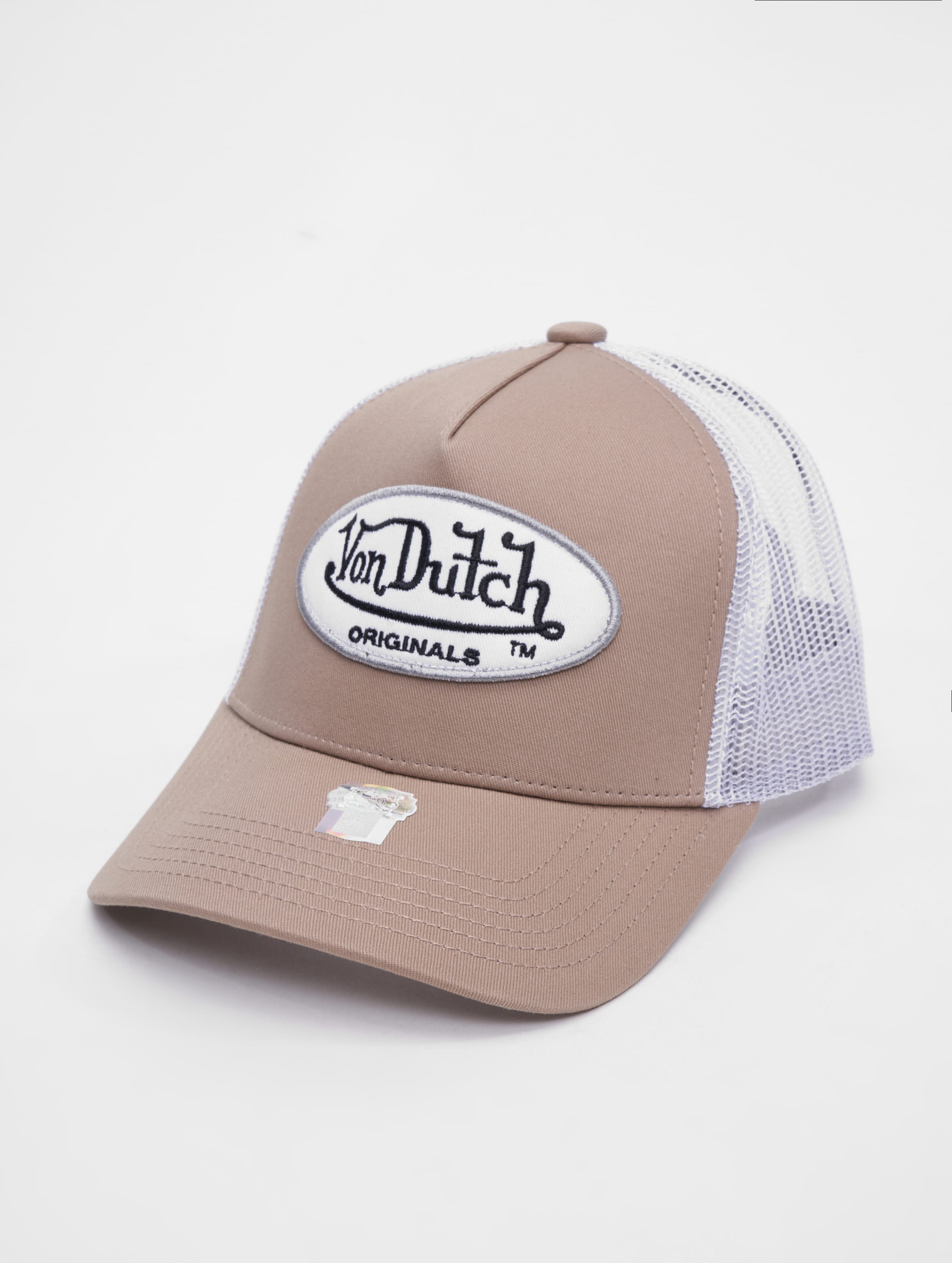 Von Dutch Pet - Mocha Wit - Fall '23 Collectie - One Size - Baseball Cap Heren - Trucker Cap - Pet Heren Volwassenen - Pet Dames - Petten