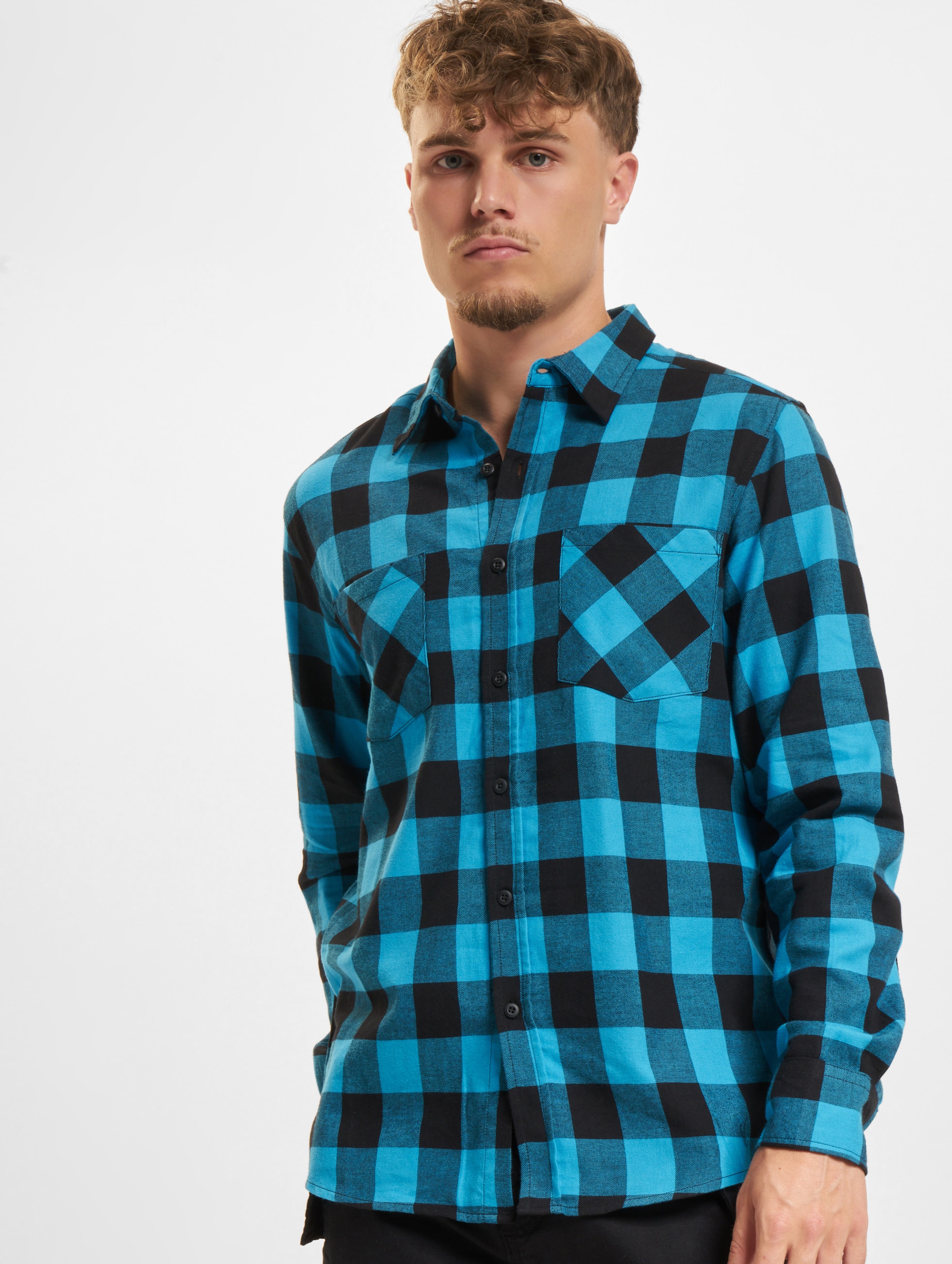 Urban Classics Checked Flanell Shirt Männer,Unisex op kleur zwart, Maat M