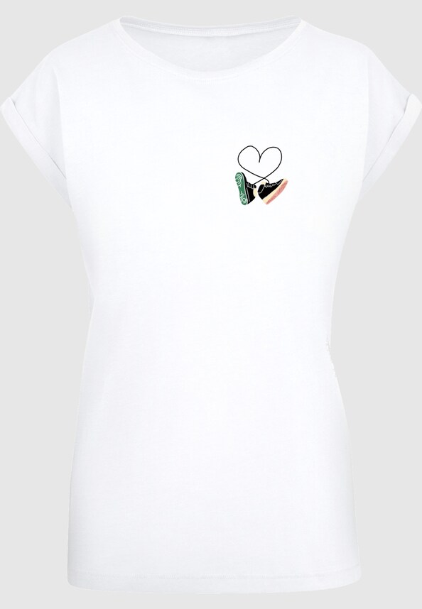 Ladies Kicks Love Extended Shoulder Tee-2