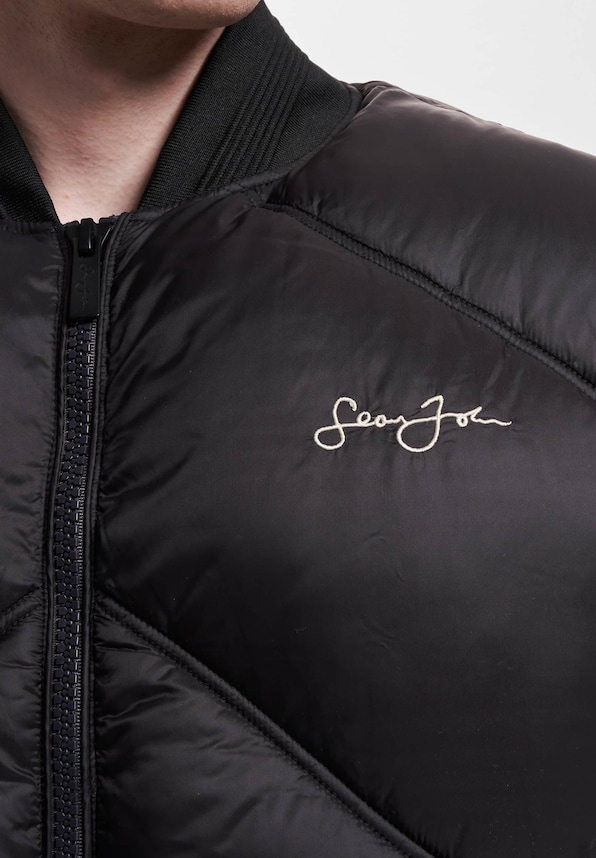 JM233-015-2 SJ Script Logo Bomber Puffer Jacket-3