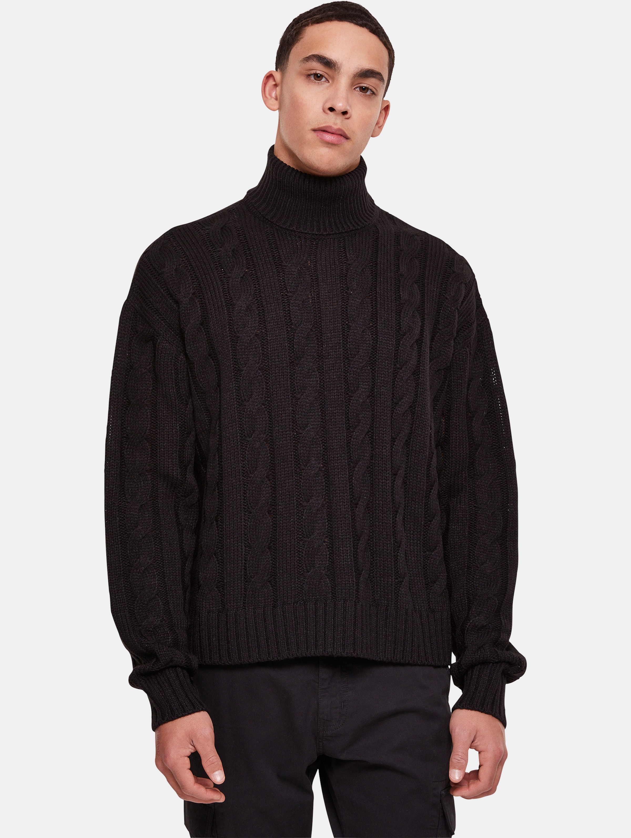 Urban Classics Boxy Roll Neck Sweater Männer,Unisex op kleur zwart, Maat 5XL